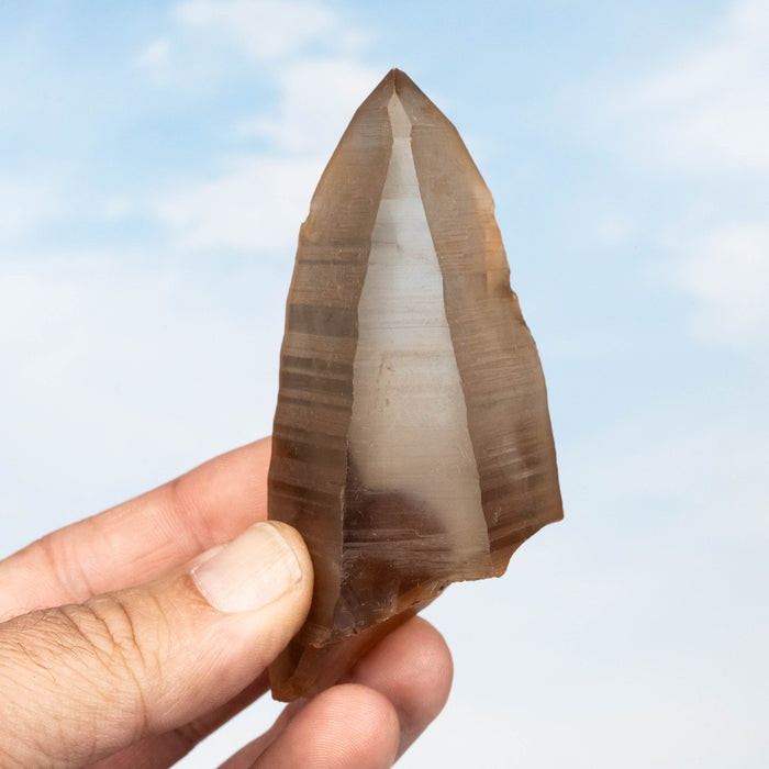 Tangerine Lemurian Seed Quartz Crystal 114 g 93x43mm