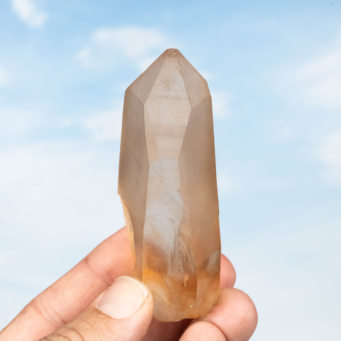 Tangerine Lemurian Seed Quartz Crystal 103 g 86x34mm