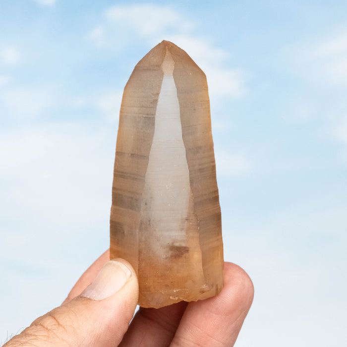 Tangerine Lemurian Seed Quartz Crystal 98 g 78x35mm