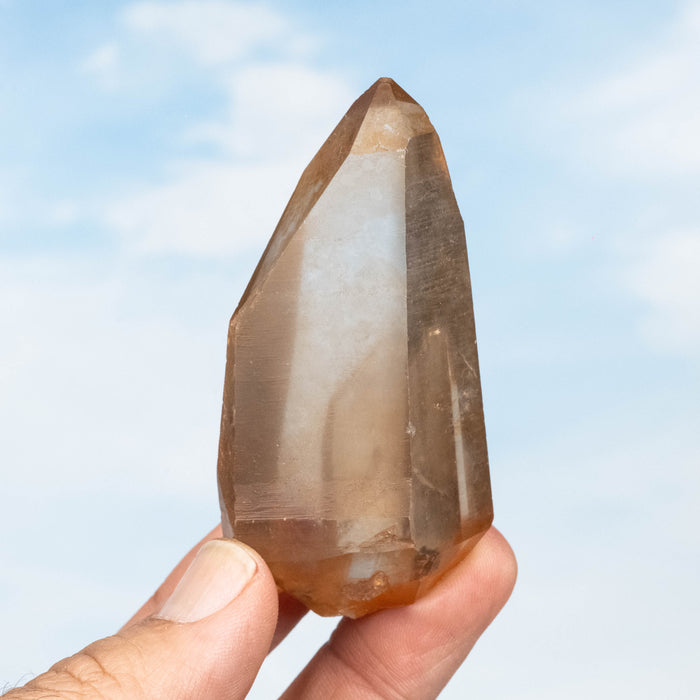 Tangerine Lemurian Seed Quartz Crystal *DT 72 g 76x38mm
