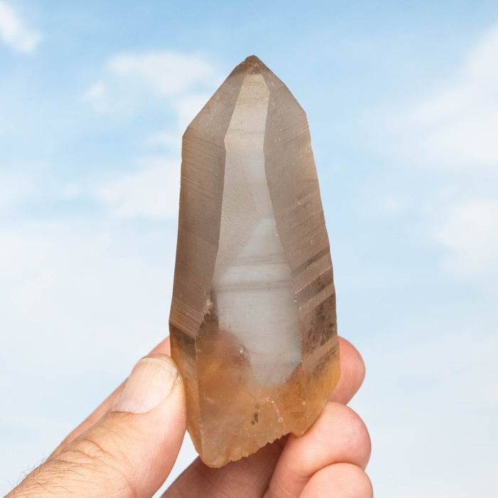 Tangerine Lemurian Seed Quartz Crystal *DT 120 g 88x37mm