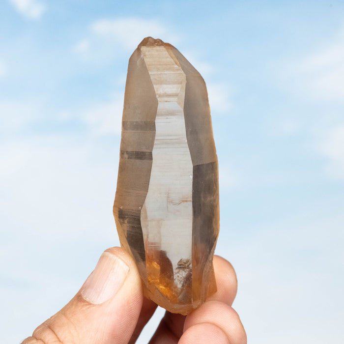 Tangerine Lemurian Seed Quartz Crystal 76 g 76x32mm