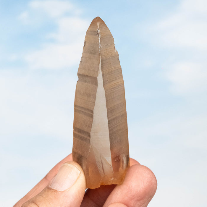 Tangerine Lemurian Seed Quartz Crystal 55 g 79x27mm