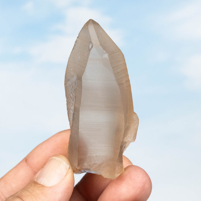 Tangerine Lemurian Seed Quartz Crystal 56 g 74x33mm