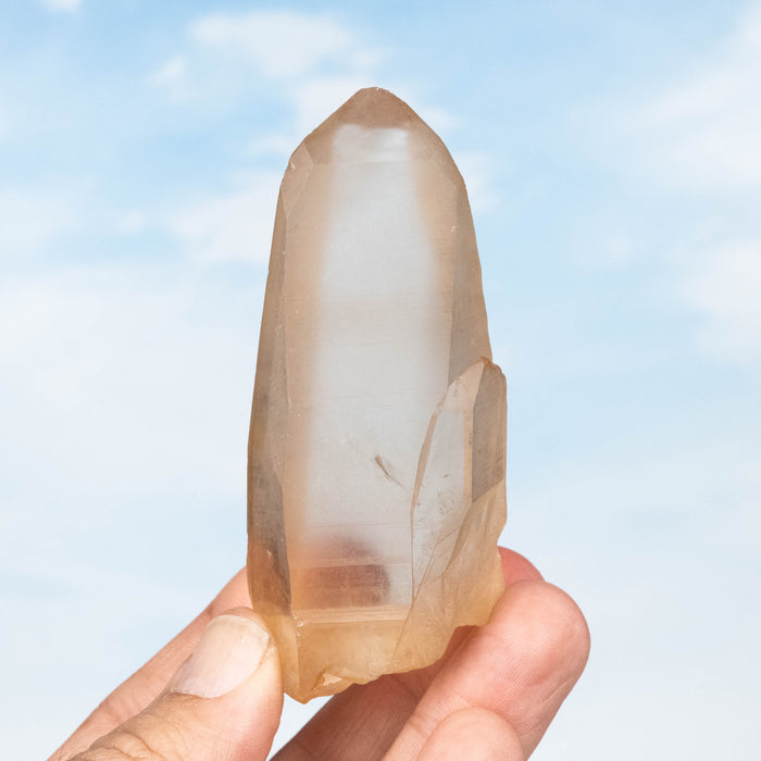 Tangerine Lemurian Seed Quartz Crystal 122 g 89x38mm