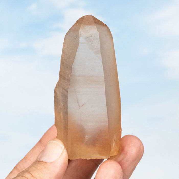 Tangerine Lemurian Seed Quartz Crystal 122 g 89x38mm