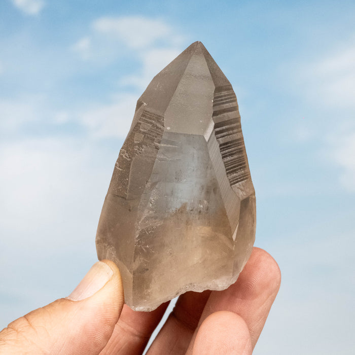 Smoky Lemurian Seed Quartz Crystal 141 g 81x45mm