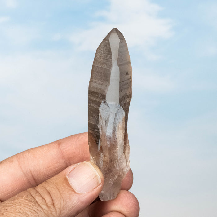 Smoky Lemurian Seed Quartz Crystal 42 g 86x20mm