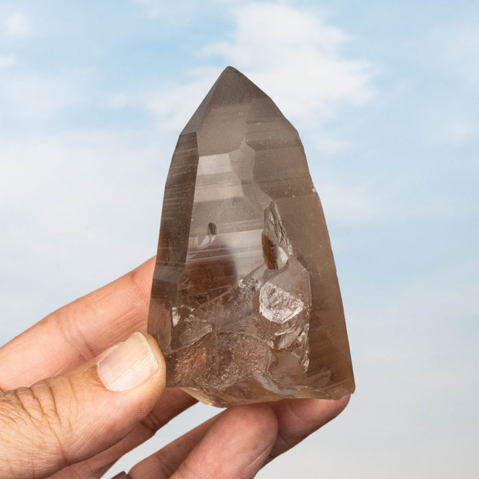 Smoky Lemurian Seed Quartz Crystal 195 g 85x47mm