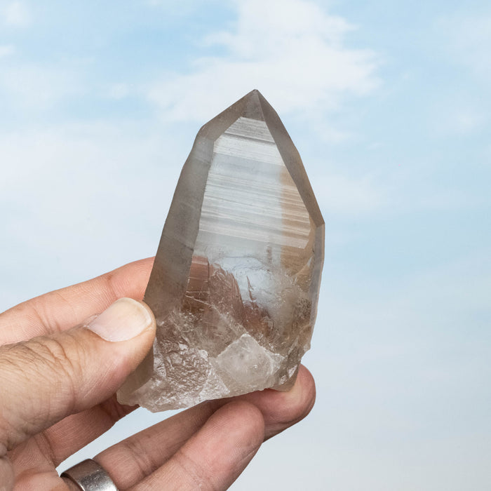 Smoky Lemurian Seed Quartz Crystal 170 g 84x50mm