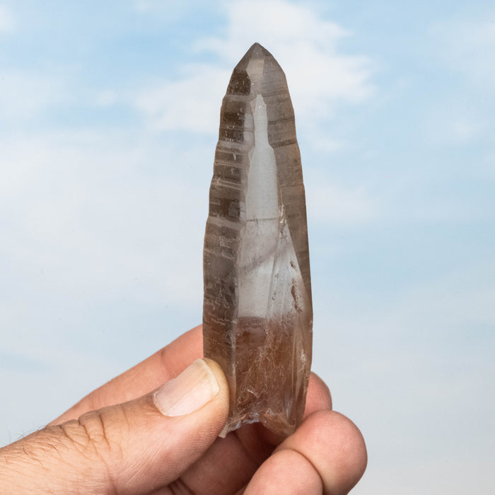 Smoky Lemurian Seed Quartz Crystal 57 g 90x23mm