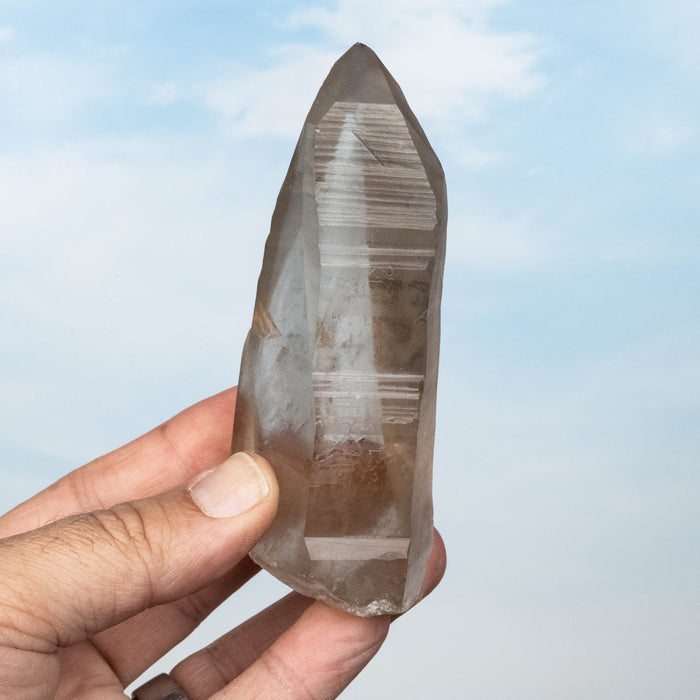 Smoky Lemurian Seed Quartz Crystal 203 g 114x41mm