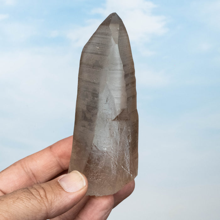 Smoky Lemurian Seed Quartz Crystal 203 g 114x41mm
