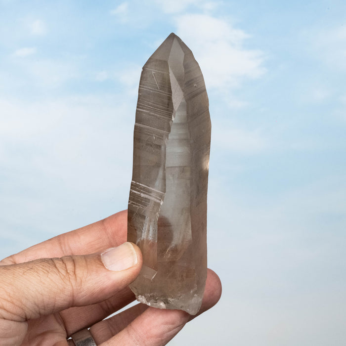 Smoky Lemurian Seed Quartz Crystal 203 g 114x41mm