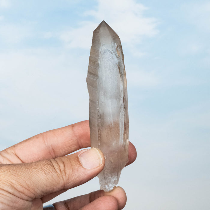 Smoky Lemurian Seed Quartz Crystal 91 g 116x25mm
