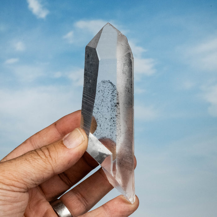 Lemurian Seed Quartz Crystal *DT with Phantom 136 g 127x33mm