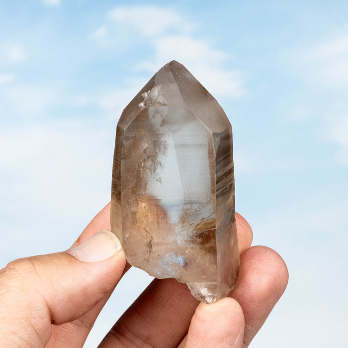 Smoky Lemurian Seed Quartz Crystal 85 g 71x40mm