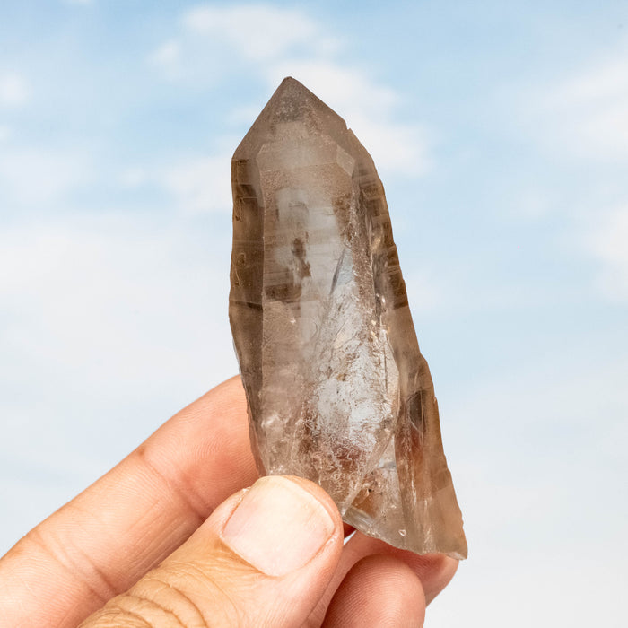 Smoky Lemurian Seed Quartz Crystal 80 g 82x30mm
