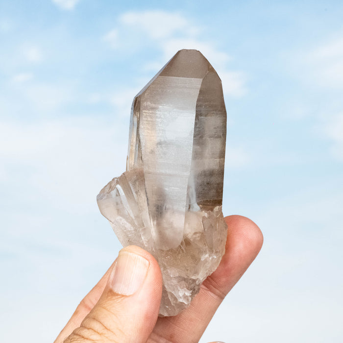 Smoky Lemurian Seed Quartz Crystal 136 g 92x44mm