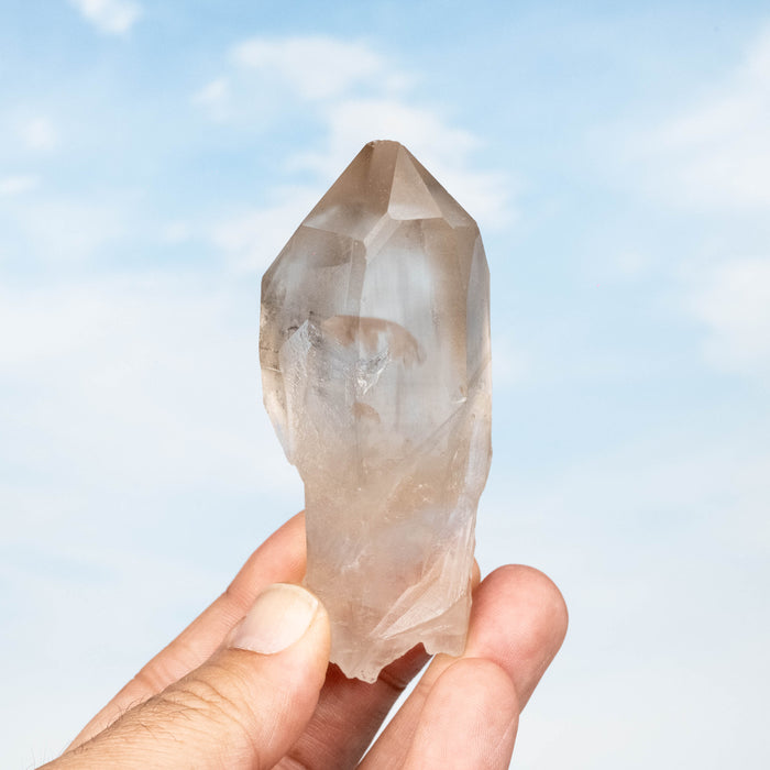 Smoky Lemurian Seed Quartz Crystal 134 g 96x37mm