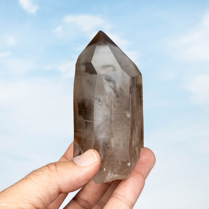 Smoky Lemurian Seed Quartz Crystal 296 g 100x46mm