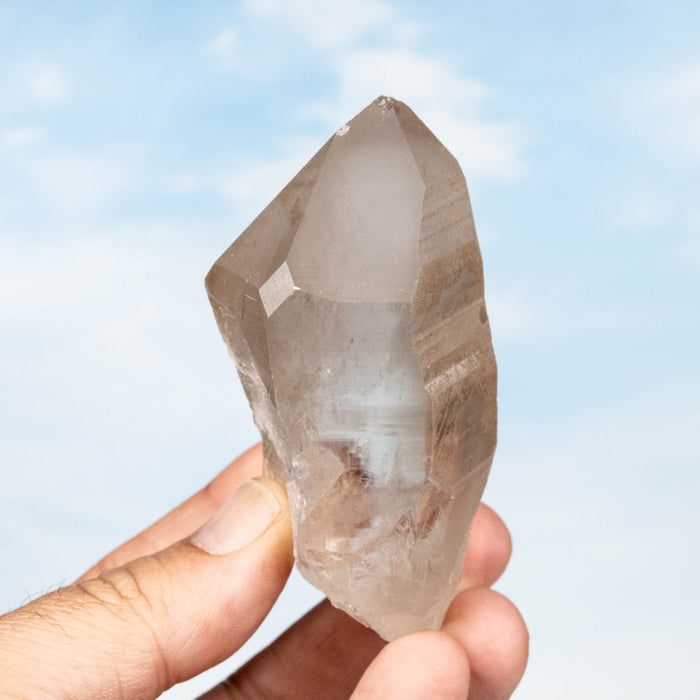 Smoky Lemurian Seed Quartz Crystal 184 g 87x42mm