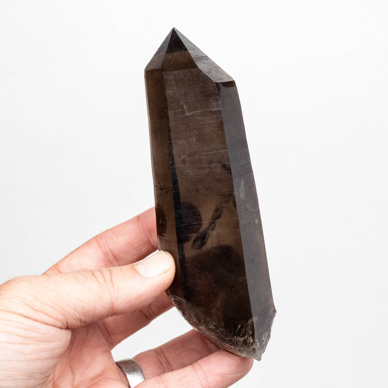 Smoky Lemurian Seed Quartz Crystal 364 g 145x47mm