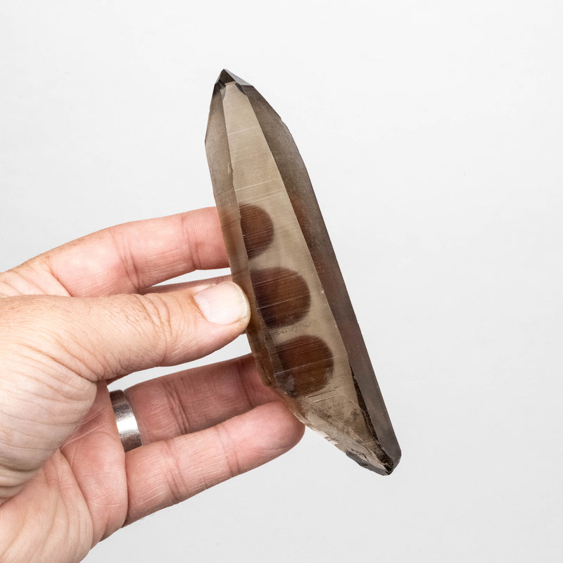 Smoky Lemurian Seed Quartz Crystal 131 g 130x32mm DT