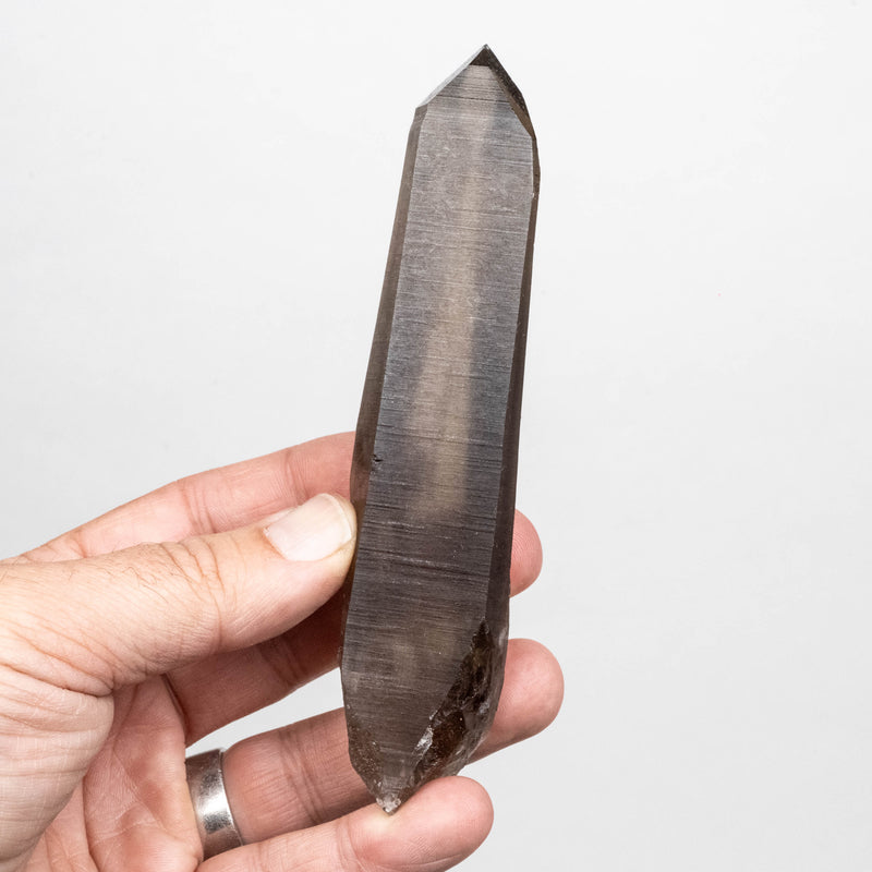 Smoky Lemurian Seed Quartz Crystal 140 g 138x31mm