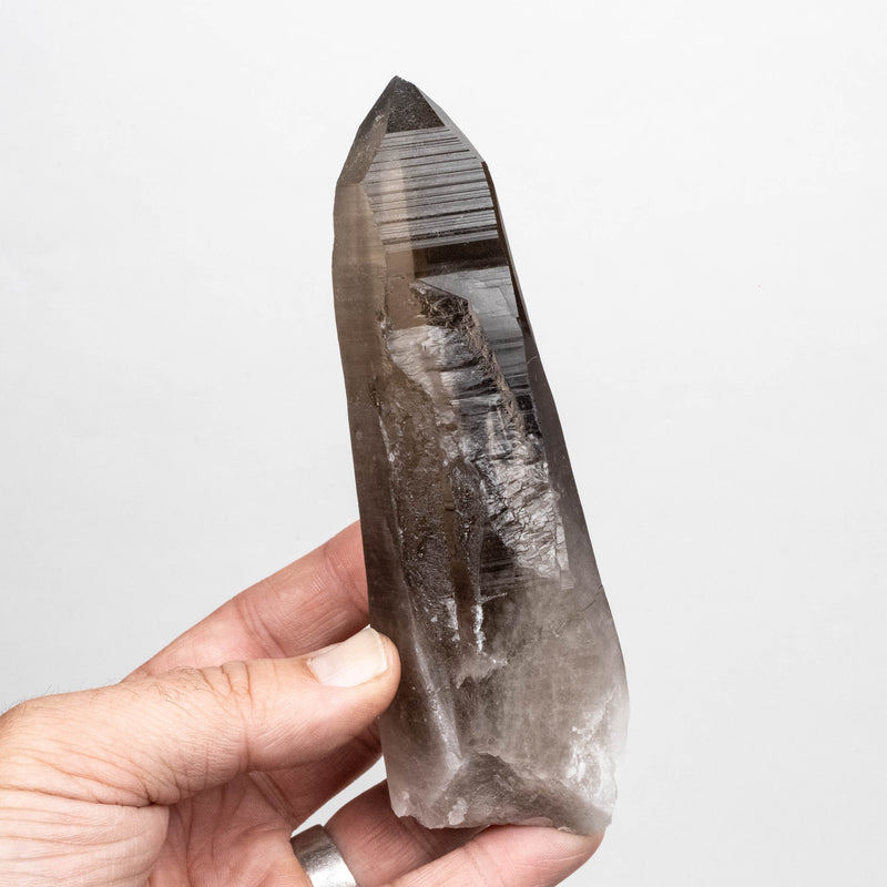 Smoky Lemurian Seed Quartz Crystal 300 g 145x51mm