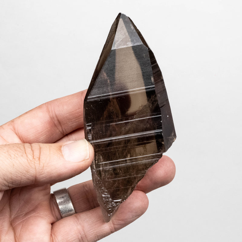 Smoky Lemurian Seed Quartz Crystal 172 g 116x47mm