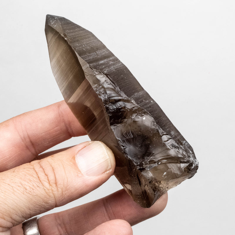 Smoky Lemurian Seed Quartz Crystal 128 g 97x35mm
