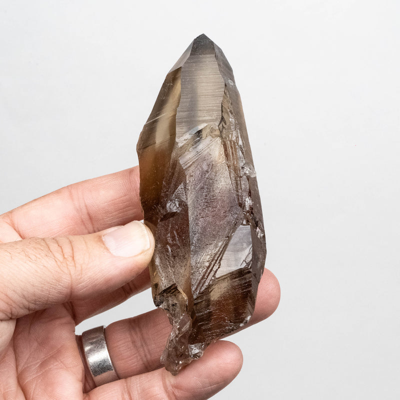 Smoky Lemurian Seed Quartz Crystal 150 g 114x38mm