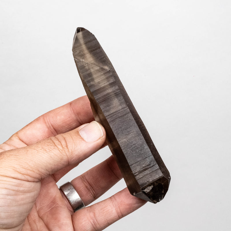 Smoky Lemurian Seed Quartz Crystal 124 g 130x28mm DT
