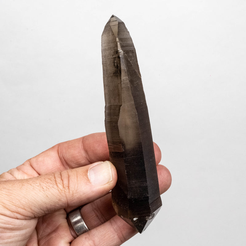 Smoky Lemurian Seed Quartz Crystal 124 g 130x28mm DT