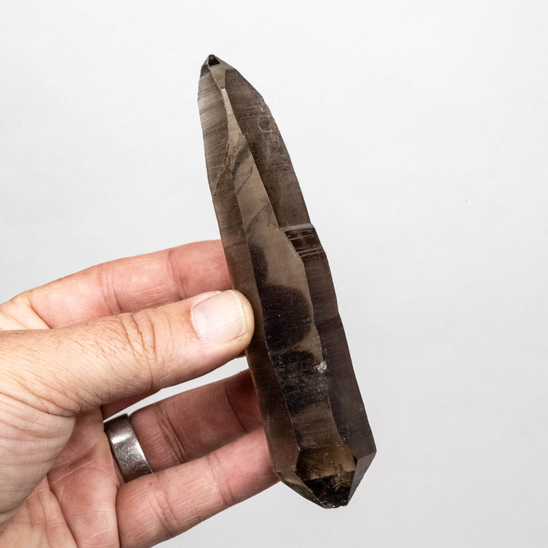 Smoky Lemurian Seed Quartz Crystal 124 g 130x28mm DT