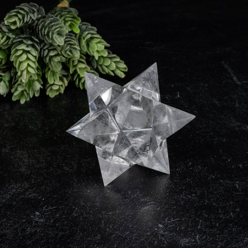 Lemurian Seed Crystal Merkaba Carving 194 g 77mm
