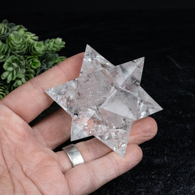 Lemurian Seed Crystal Merkaba Carving 230 g 79mm