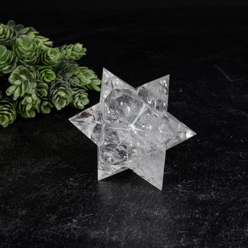 Lemurian Seed Crystal Merkaba Carving 230 g 79mm