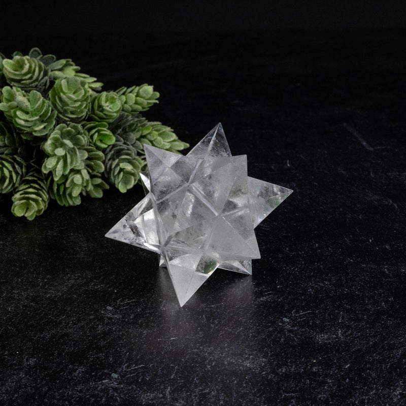 Lemurian Seed Crystal Merkaba Carving 168 g 76mm