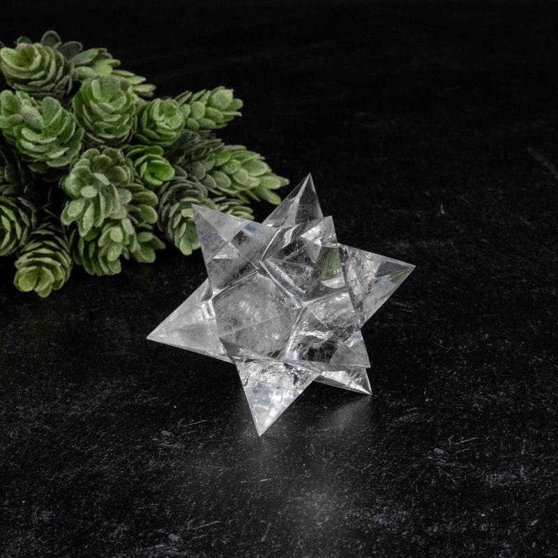Lemurian Seed Crystal Merkaba Carving 132 g 70mm