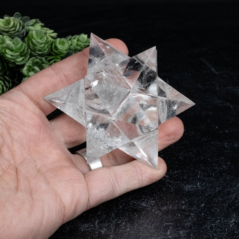 Lemurian Seed Crystal Merkaba Carving 292 g 90mm