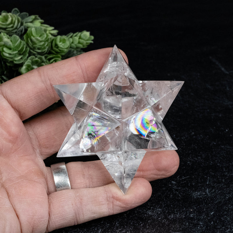 Lemurian Seed Crystal Merkaba Carving 210 g 81mm