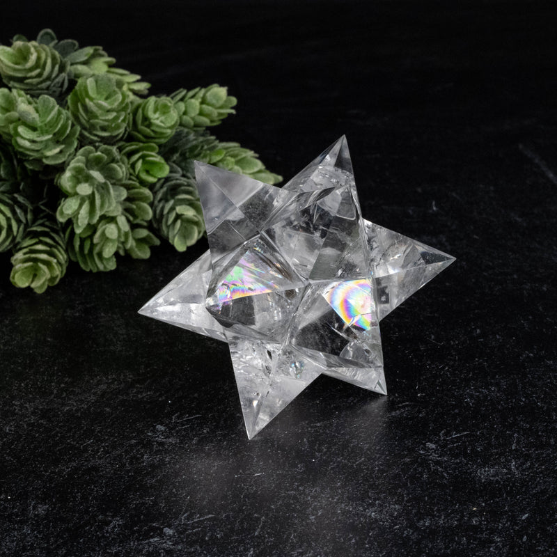 Lemurian Seed Crystal Merkaba Carving 210 g 81mm