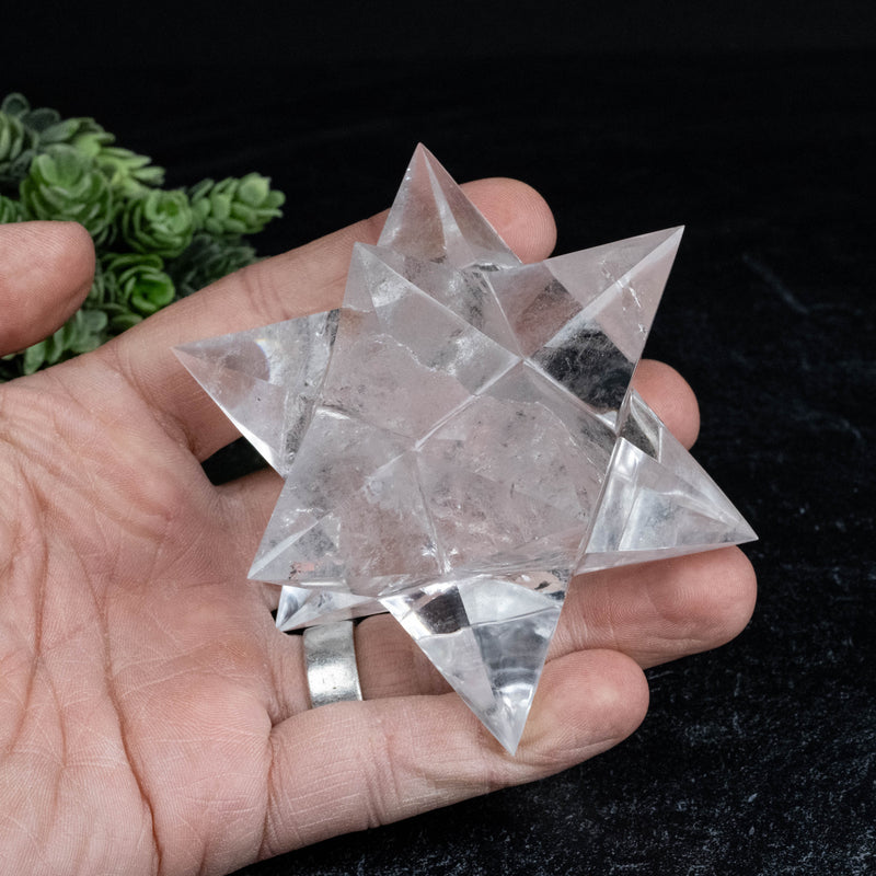 Lemurian Seed Crystal Merkaba Carving 330 g 93mm
