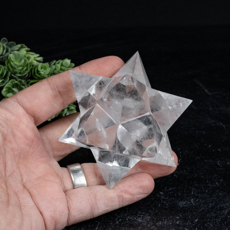 Lemurian Seed Crystal Merkaba Carving 296 g 90mm