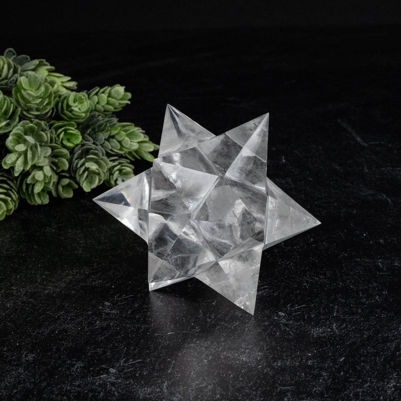 Lemurian Seed Crystal Merkaba Carving 296 g 90mm