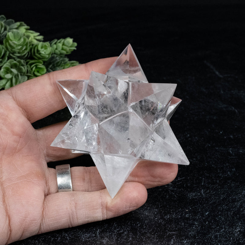 Lemurian Seed Crystal Merkaba Carving 262 g 85mm - InnerVision Crystals