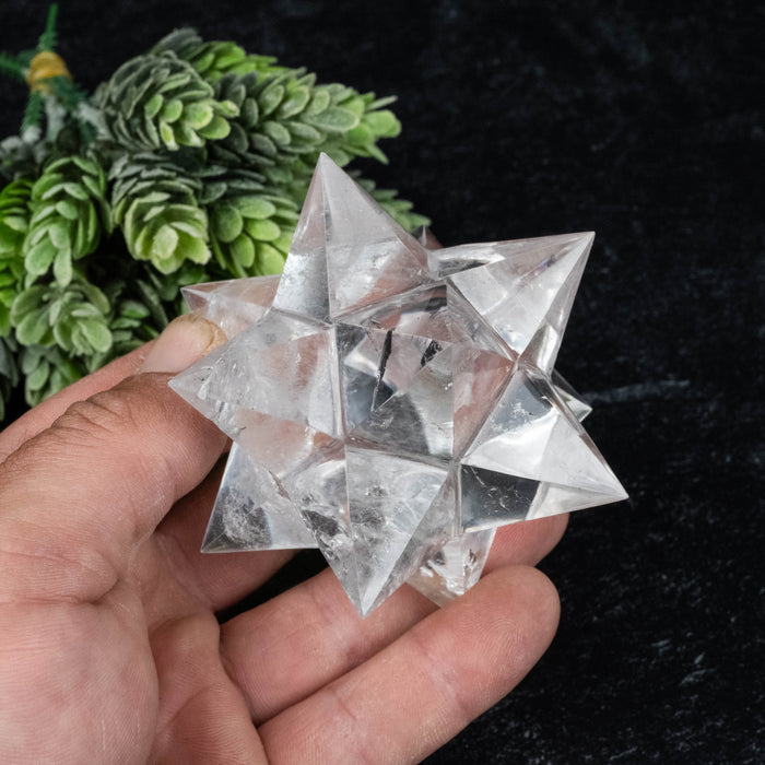 Lemurian Seed Crystal Merkaba Carving 246 g 84mm