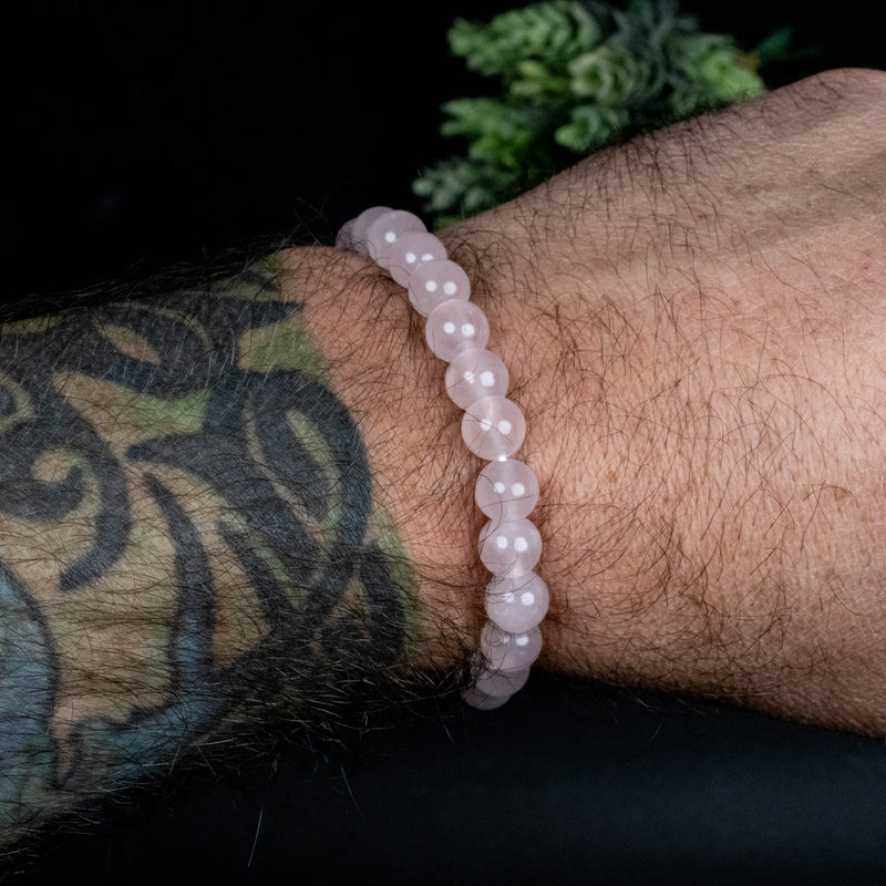 Rose Quartz Bead Bracelet | Choose Size
